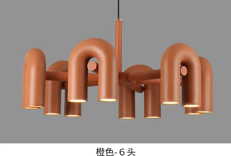 Modern black eight light led ceiling chandelier for living room
