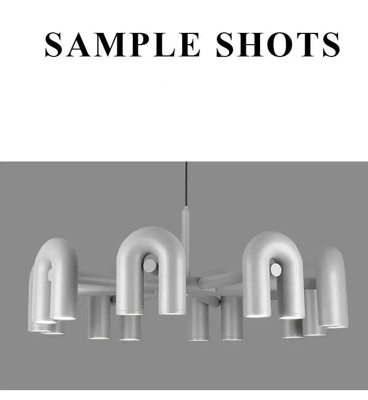 Modern black eight light led ceiling chandelier for living room