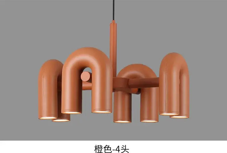 Modern black six arm led ceiling chandelier living room light
