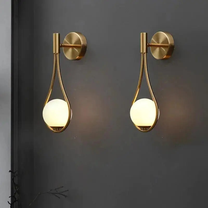Modern black teardrop livi wall lamp bedroom sconce