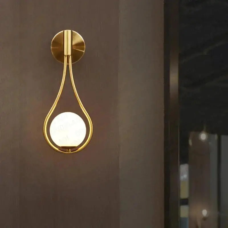 Modern black teardrop livi wall lamp bedroom sconce