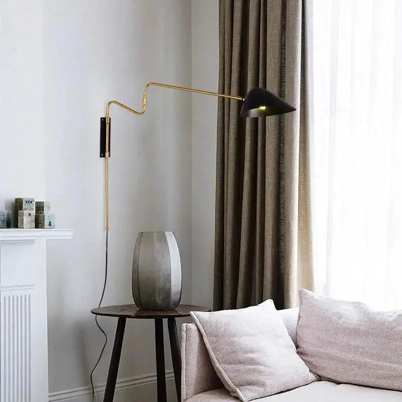 Modern anneke wall sconce gold & black bedroom light