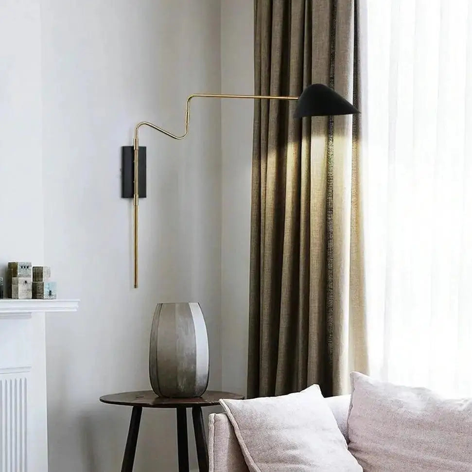 Modern anneke wall sconce gold & black bedroom light
