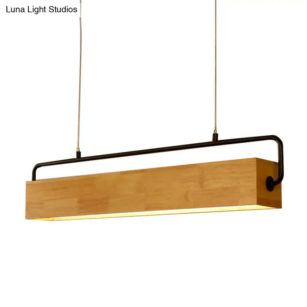 Modern nordic wood and black island pendant light dining room