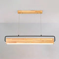 Modern nordic wood and black island pendant light dining room