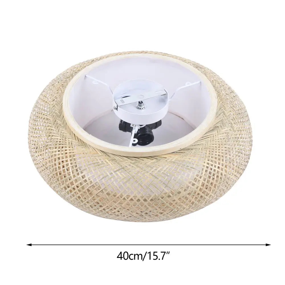 Modern rattan pendant light ceiling fan – living room bamboo texture