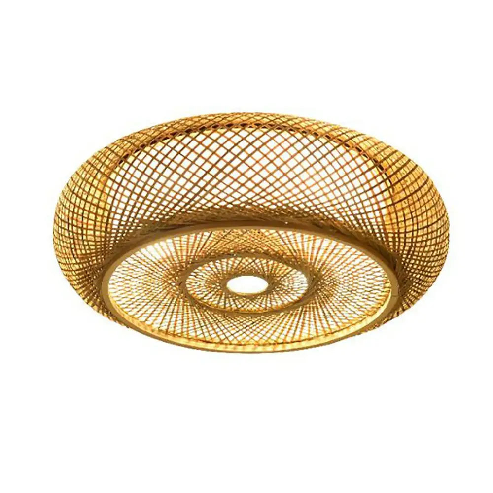 Modern rattan pendant light ceiling fan – living room bamboo texture