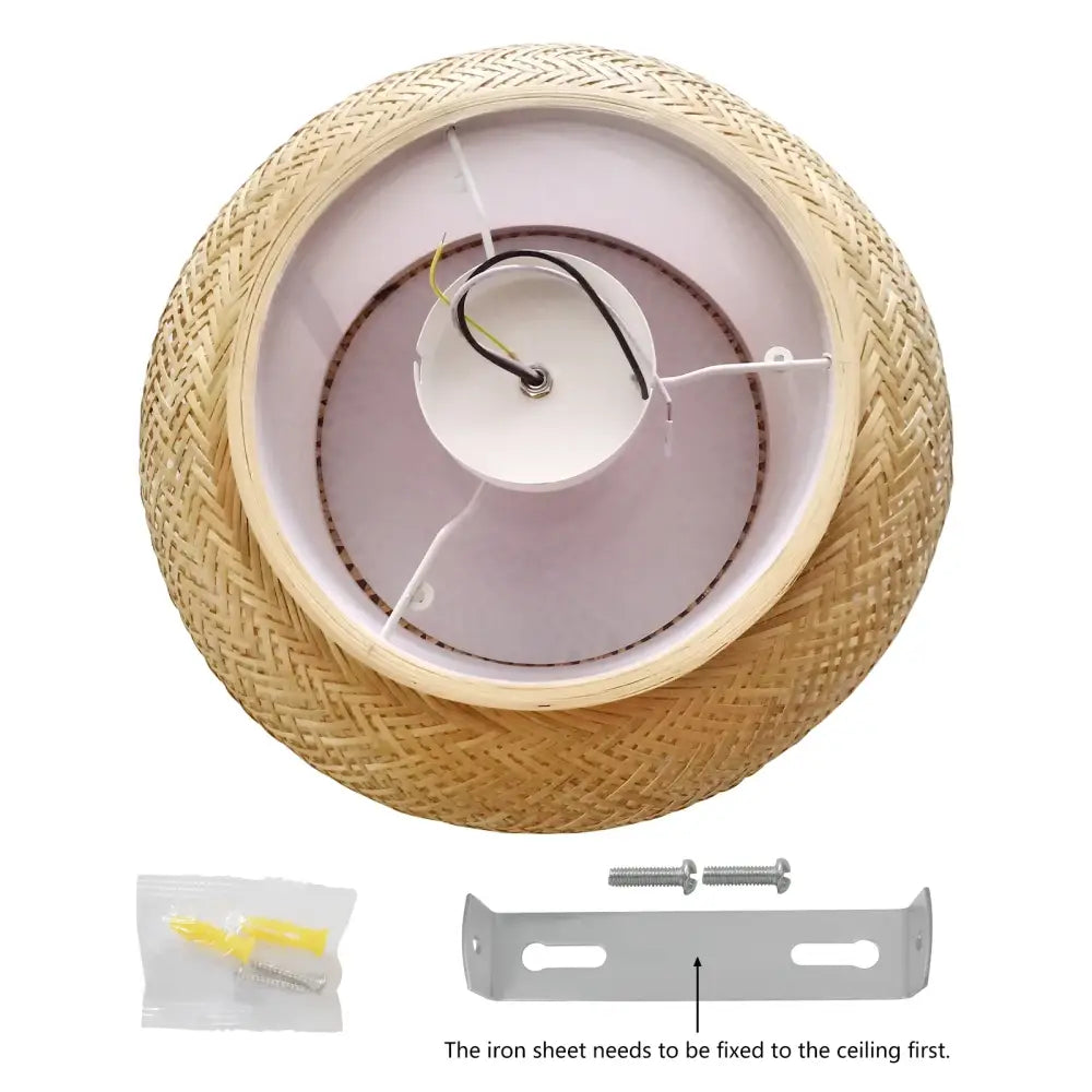 Modern rattan pendant light ceiling fan – living room bamboo texture