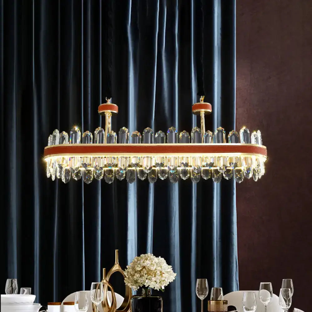 Modern red and gold crystal block ceiling light dining room 220v-240v