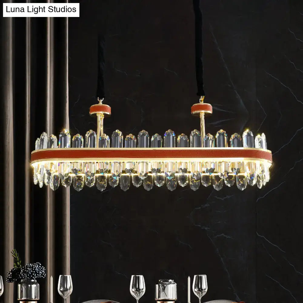 Modern red and gold crystal block ceiling light dining room 220v-240v