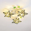 Modern tiffany stained glass star ceiling light for bedroom