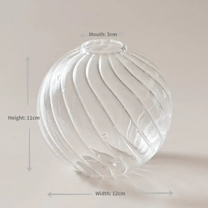 Modern ribbed transparent glass vases living room decorate root