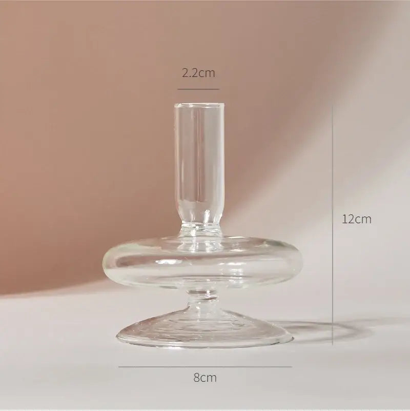 Modern ribbed transparent glass vases living room decorate root