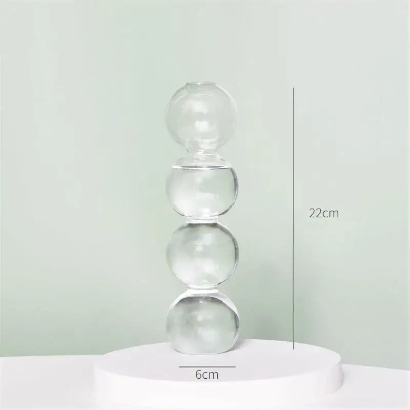 Modern ribbed transparent glass vases living room decorate root