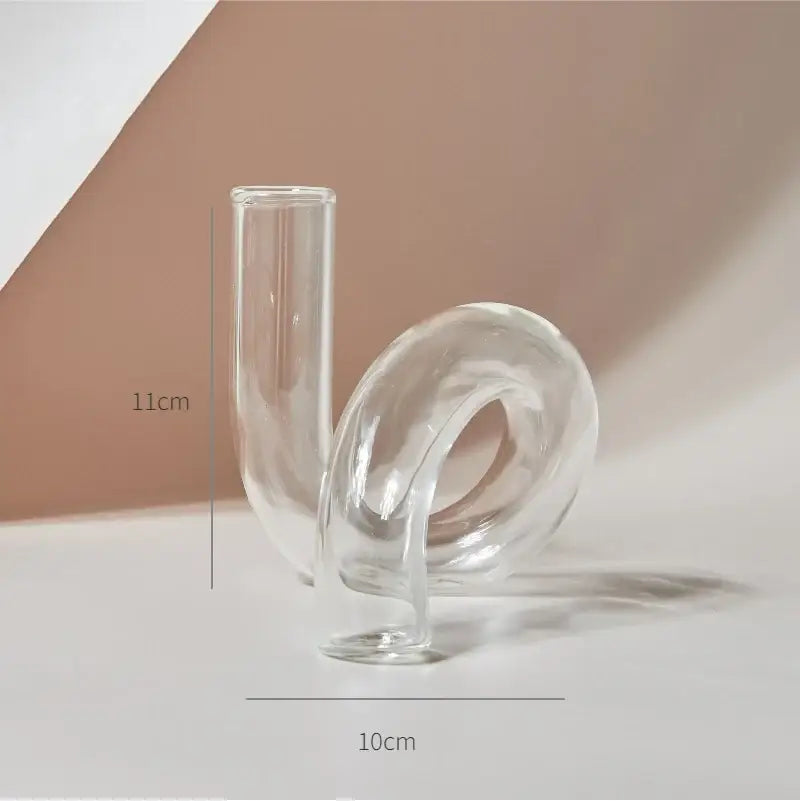 Modern ribbed transparent glass vases living room decorate root