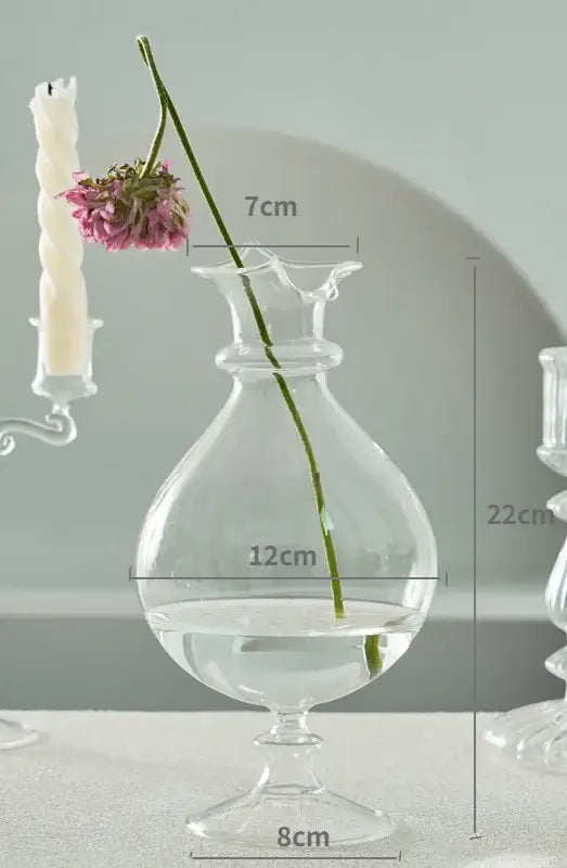 Modern ribbed transparent glass vases living room decorate root