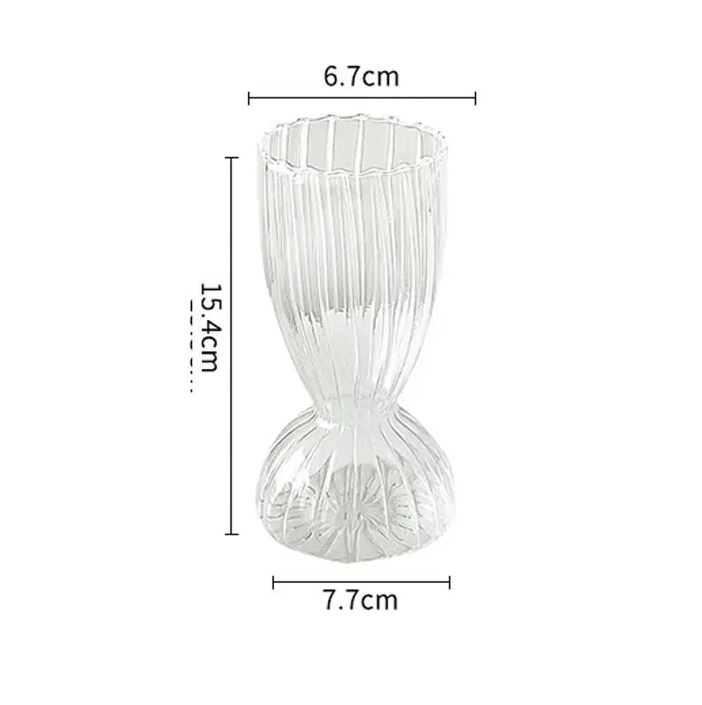 Modern ribbed transparent glass vases living room decorate root