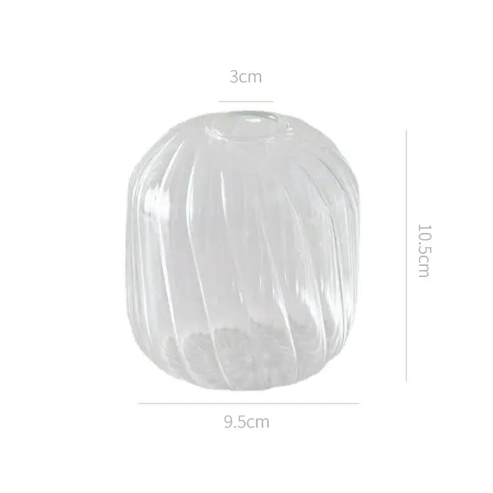 Modern ribbed transparent glass vases living room decorate root