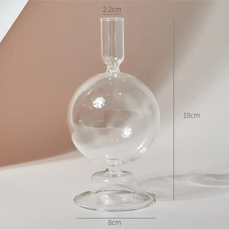 Modern ribbed transparent glass vases living room decorate root