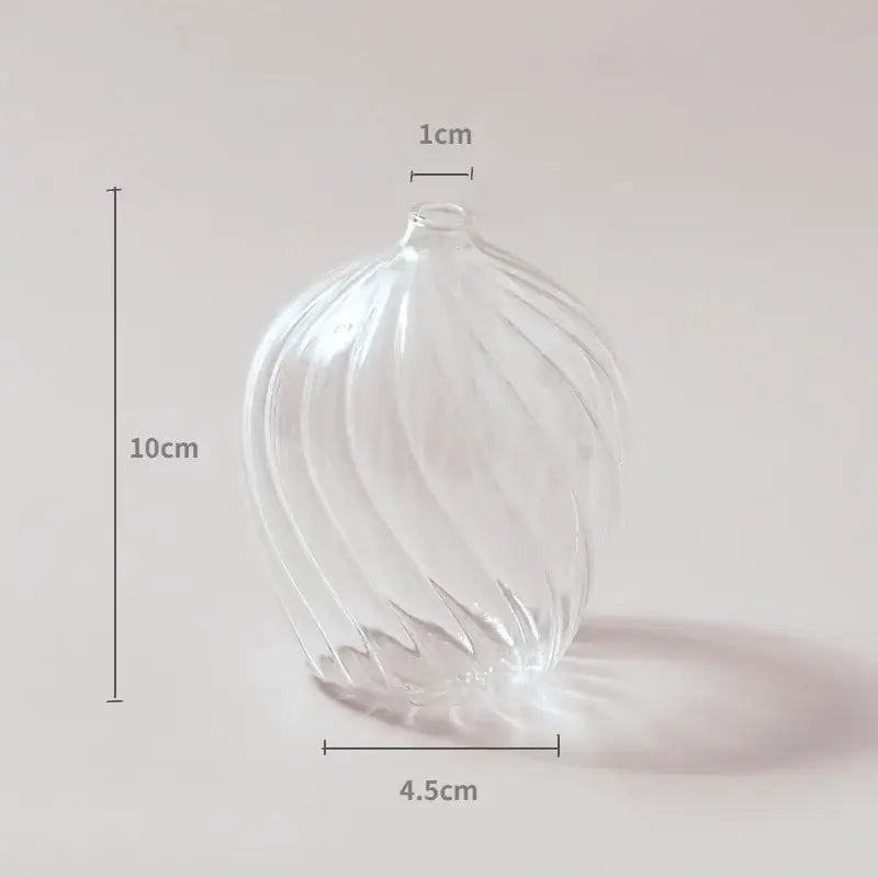 Modern ribbed transparent glass vases living room decorate root