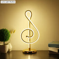 Modern twist led treble clef gold table lamp for living room
