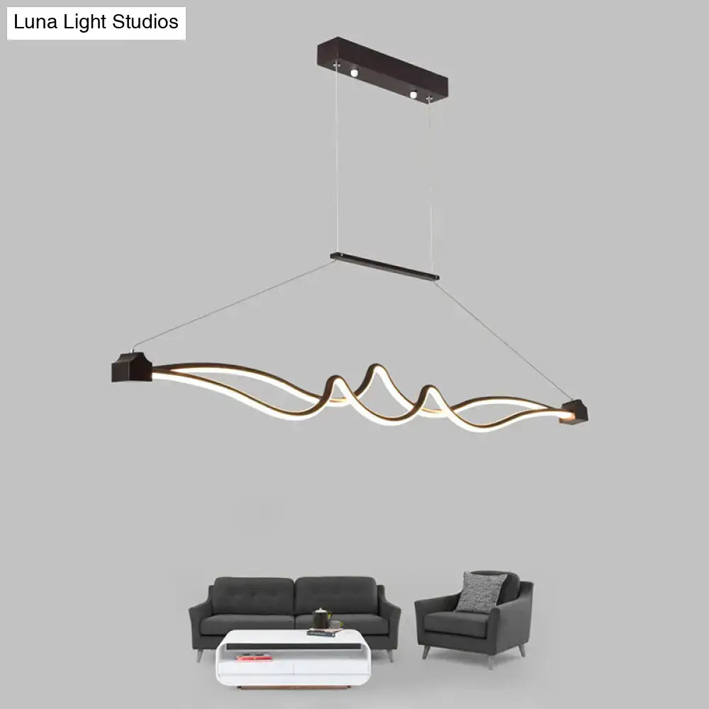 Modern black & white twisted led island pendant dining room light