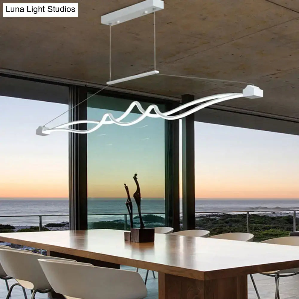 Modern black & white twisted led island pendant dining room light