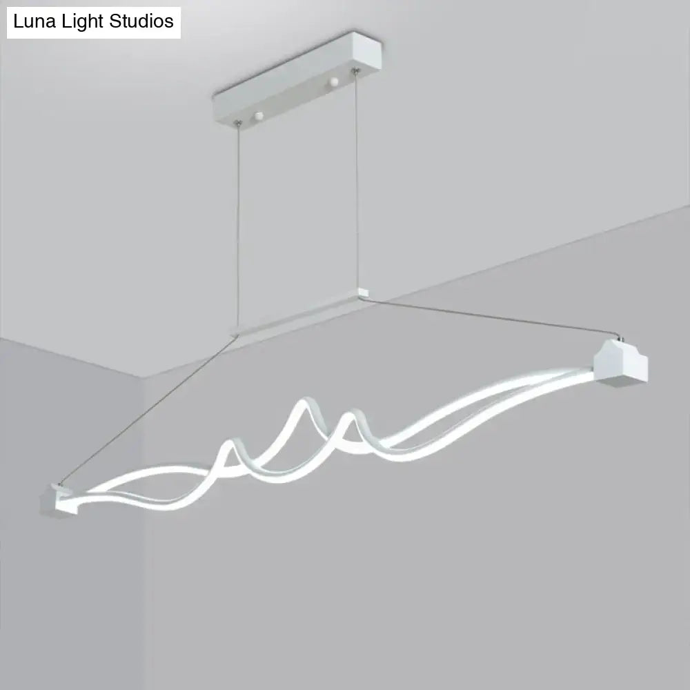Modern black & white twisted led island pendant dining room light
