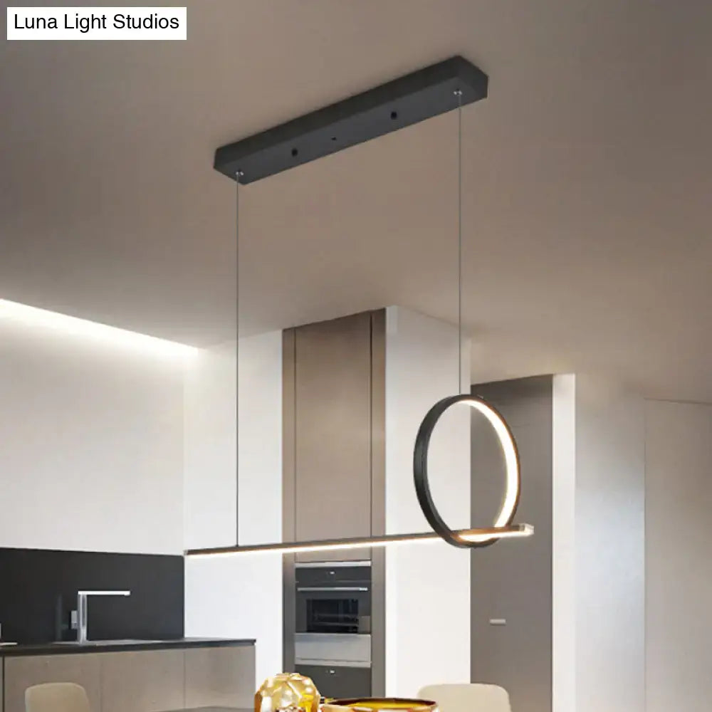 Modernist black ring led chandelier lamp for dining room 220v-240v