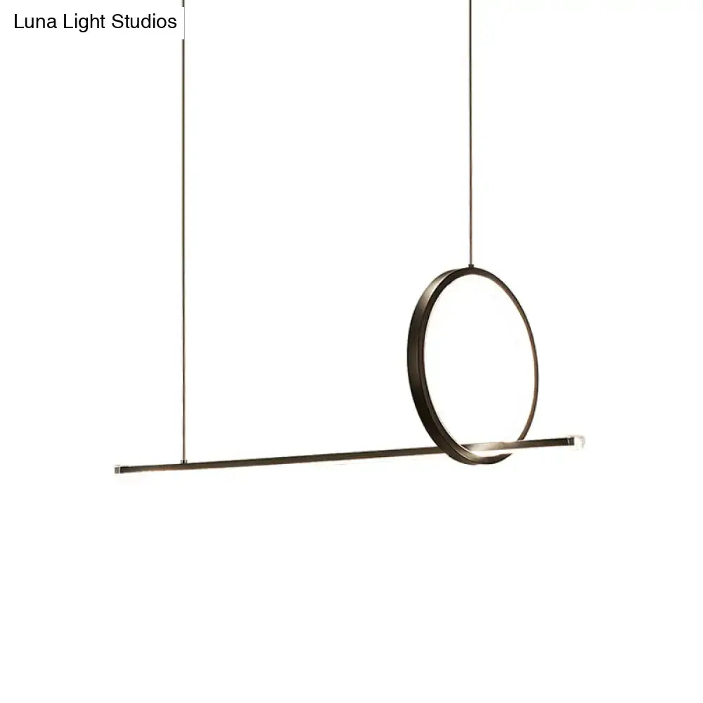 Modernist black ring led chandelier lamp for dining room 220v-240v