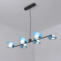 Modernist blue & black island ceiling light for dining room