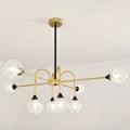 Modern gold and black clear glass chandelier dining room light