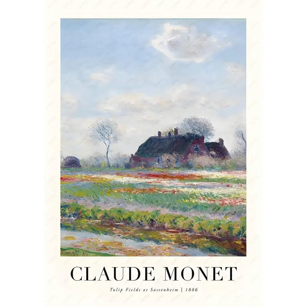 Claude monet impressionist wildflower poster print set living room