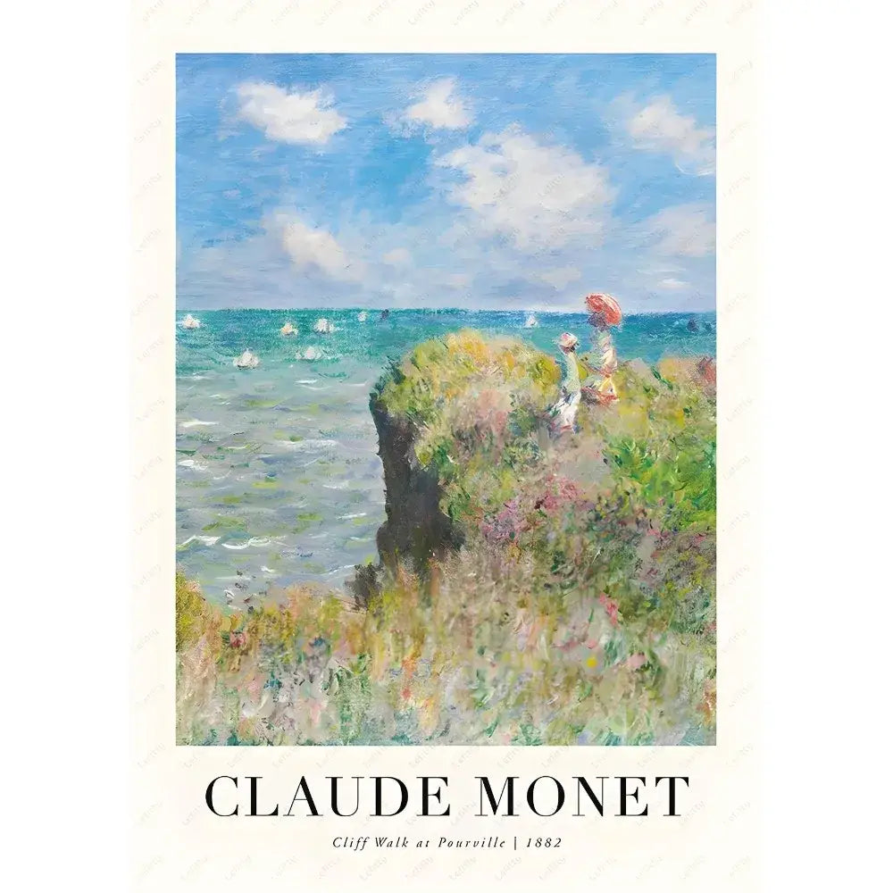 Claude monet impressionist wildflower poster print set living room