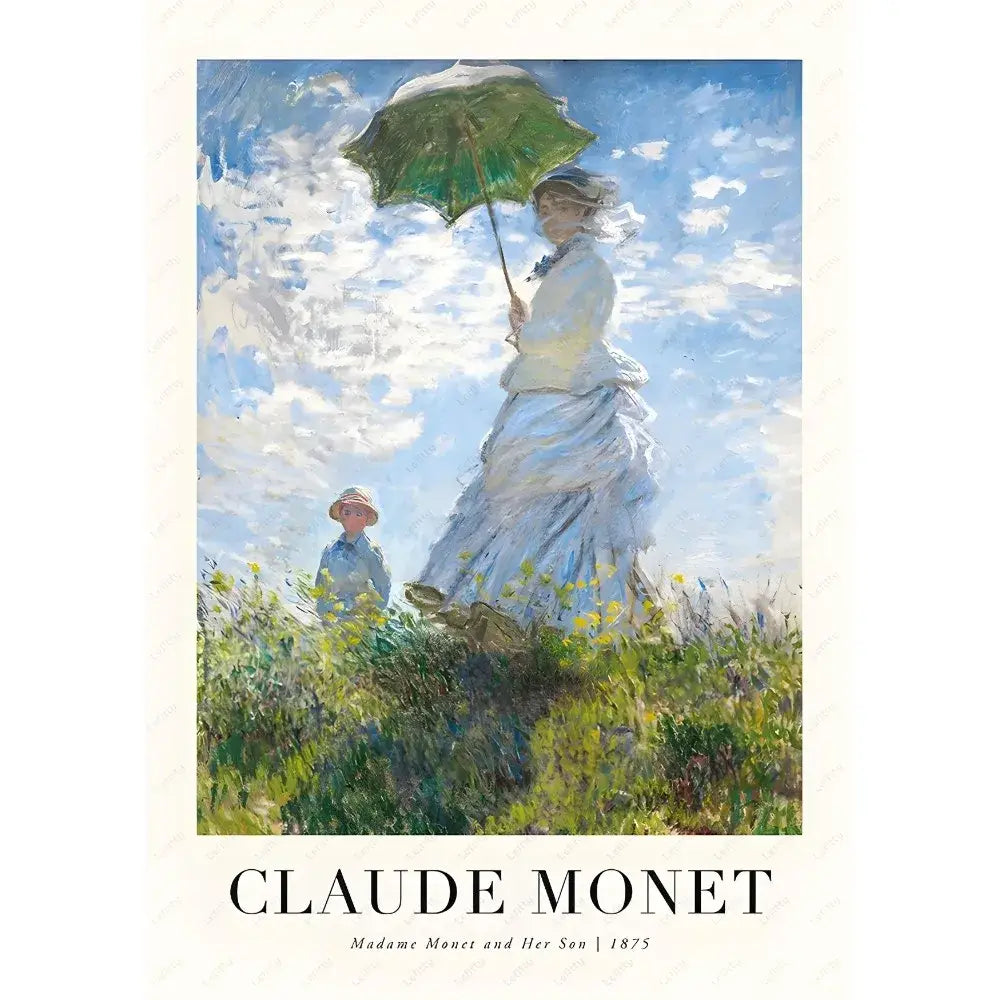 Claude monet impressionist wildflower poster print set living room