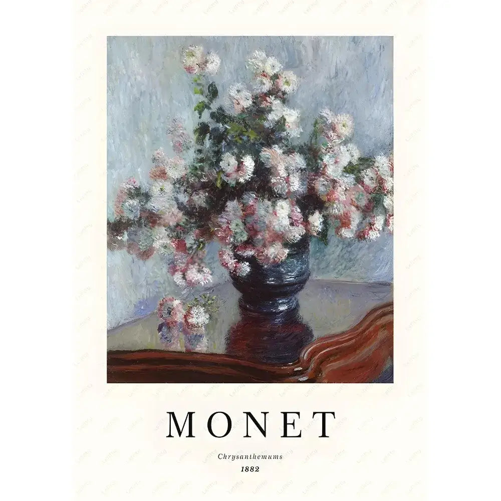 Claude monet impressionist wildflower poster print set living room
