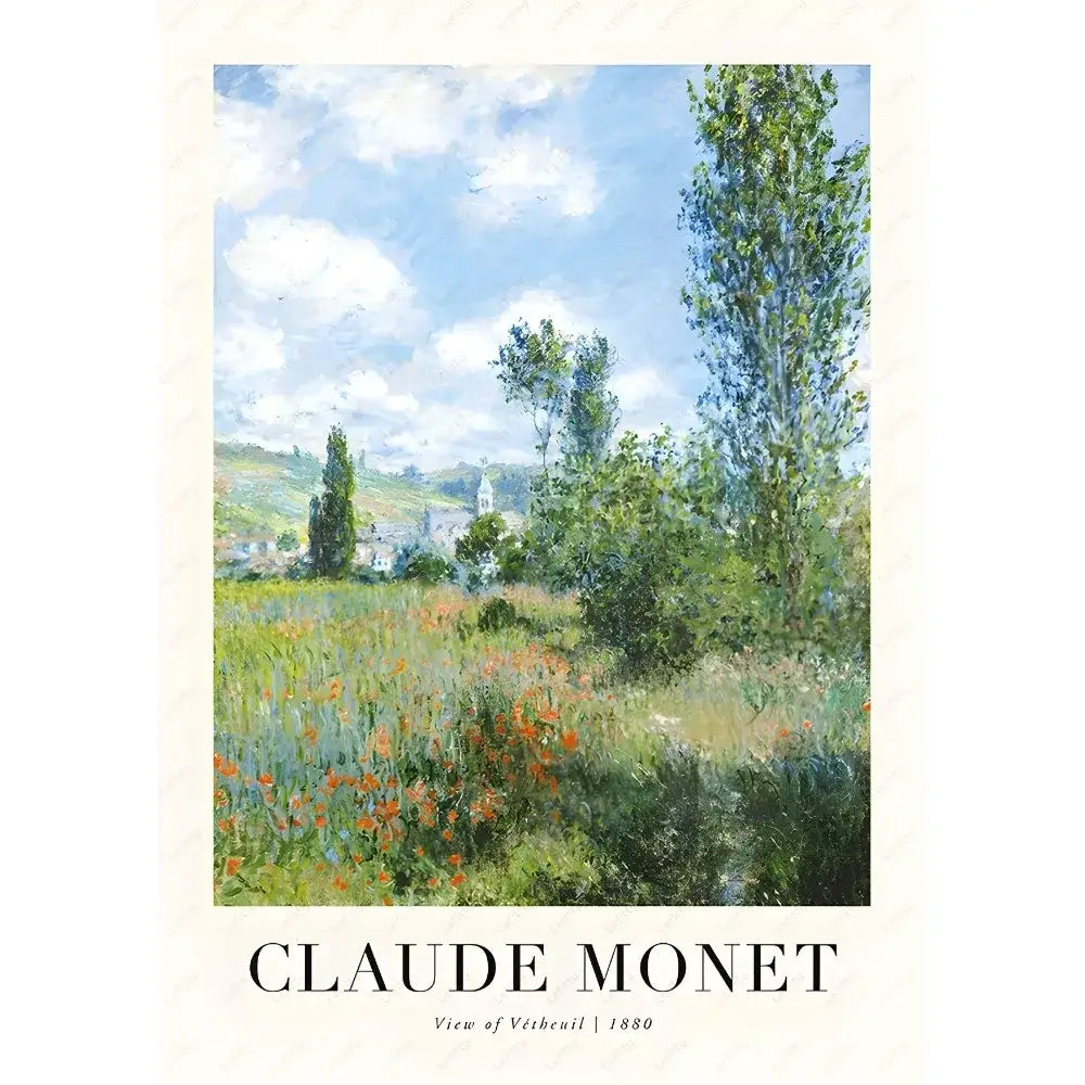 Claude monet impressionist wildflower poster print set living room