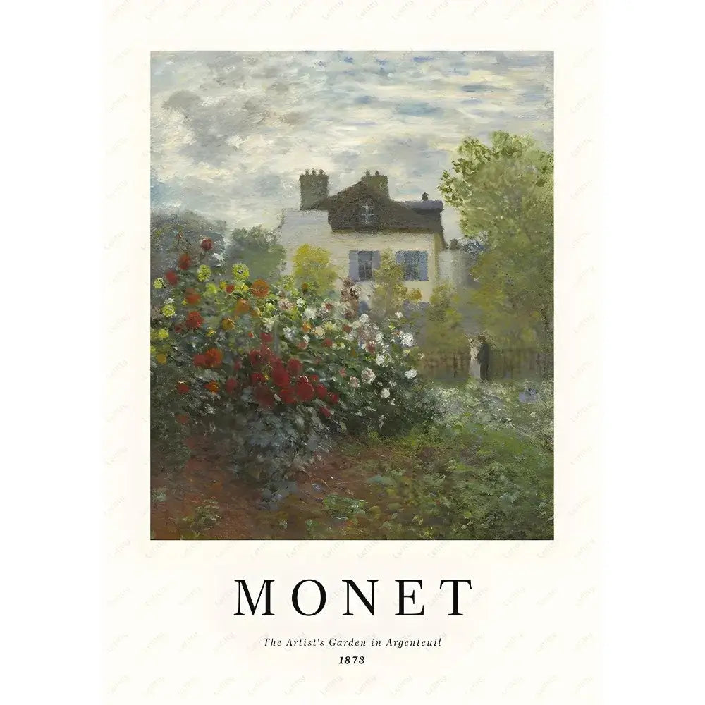 Claude monet impressionist wildflower poster print set living room