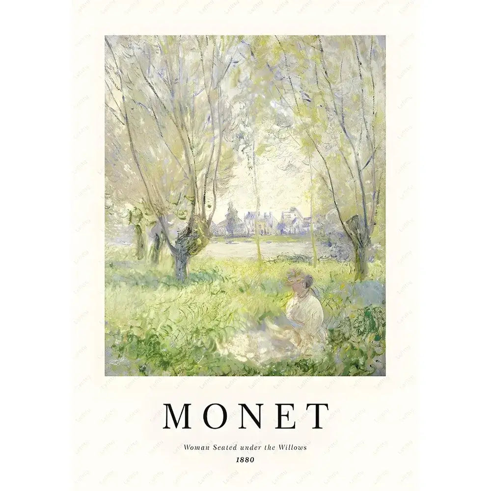 Claude monet impressionist wildflower poster print set living room