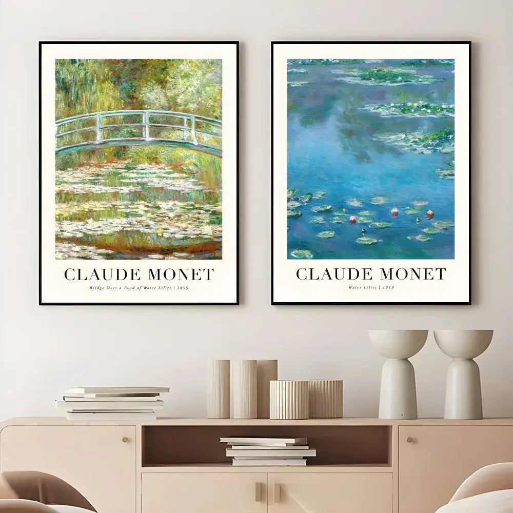 Claude monet impressionist wildflower poster print set living room