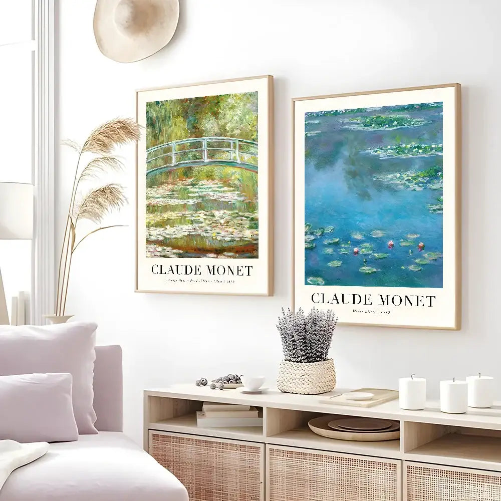 Claude monet impressionist wildflower poster print set living room