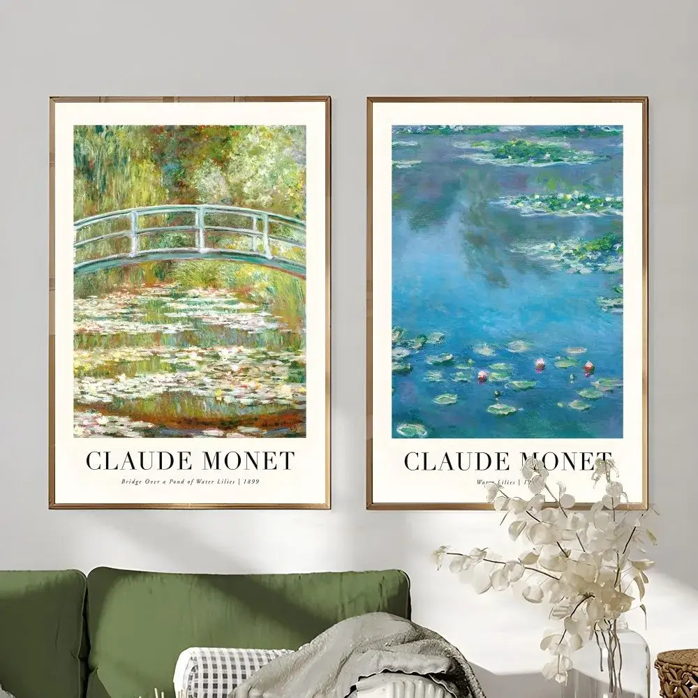 Claude monet impressionist wildflower poster print set living room