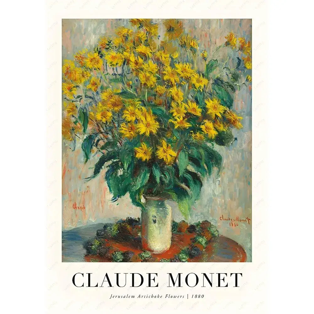Claude monet impressionist wildflower poster print set living room