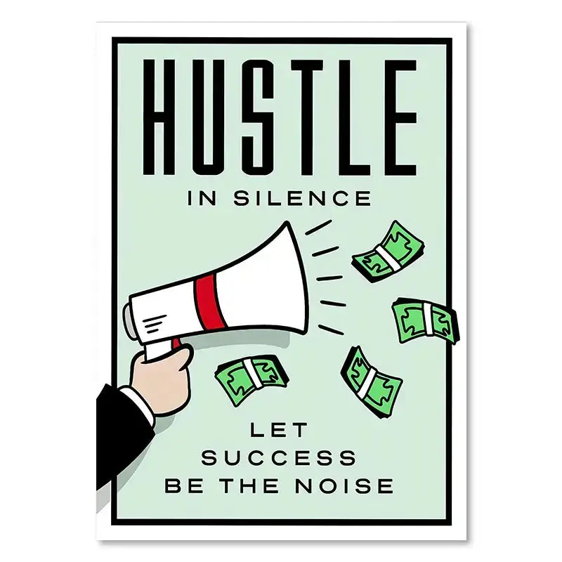 Minimalist mint monopoly millionaire canvas wall art office decor