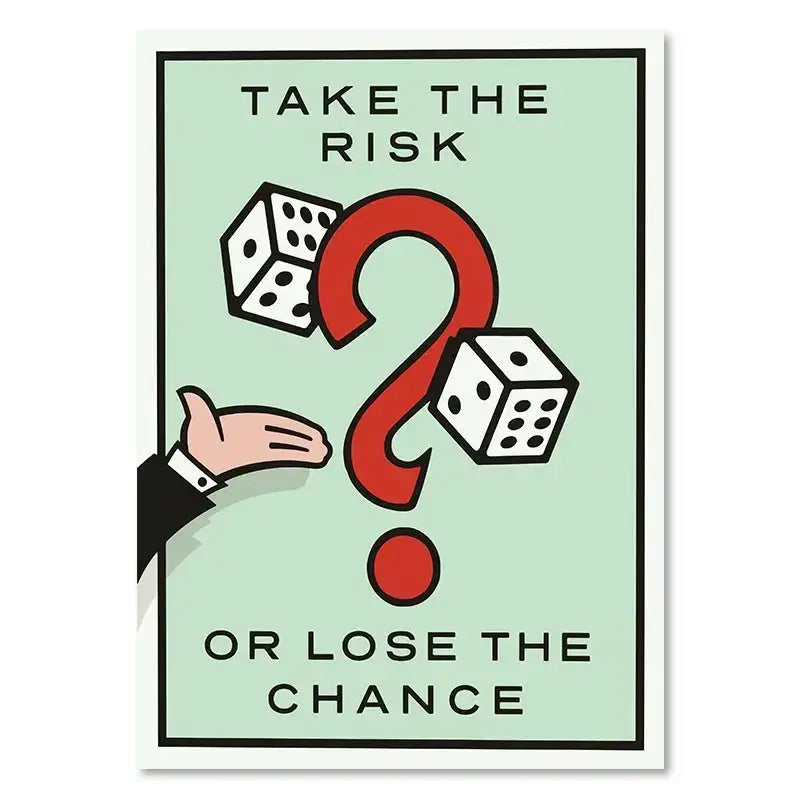 Minimalist mint monopoly millionaire canvas wall art office decor