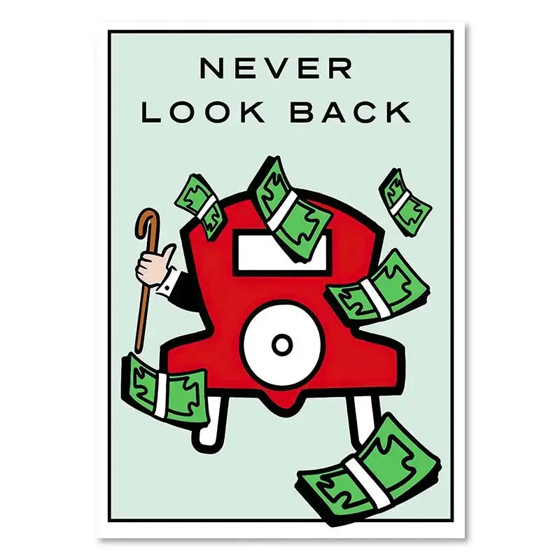 Minimalist mint monopoly millionaire canvas wall art office decor