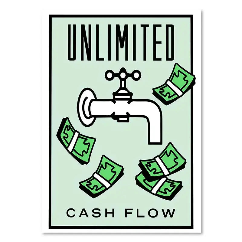Minimalist mint green monopoly millionaire cartoon canvas home decor