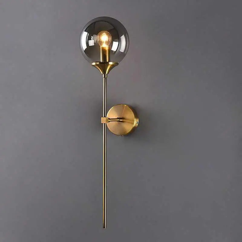 Moroccan brass and amber glass wall sconce bedroom light