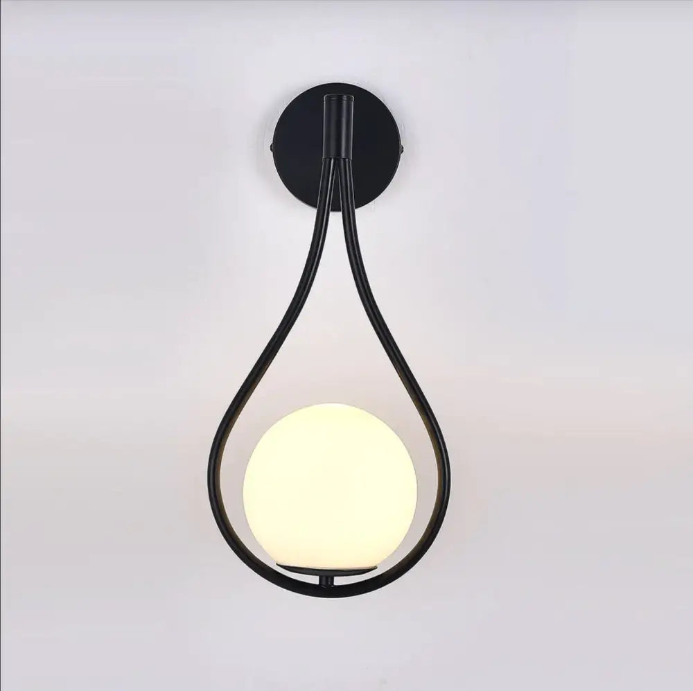 Modern gold teardrop nordic wall lamp bedroom glass sconce