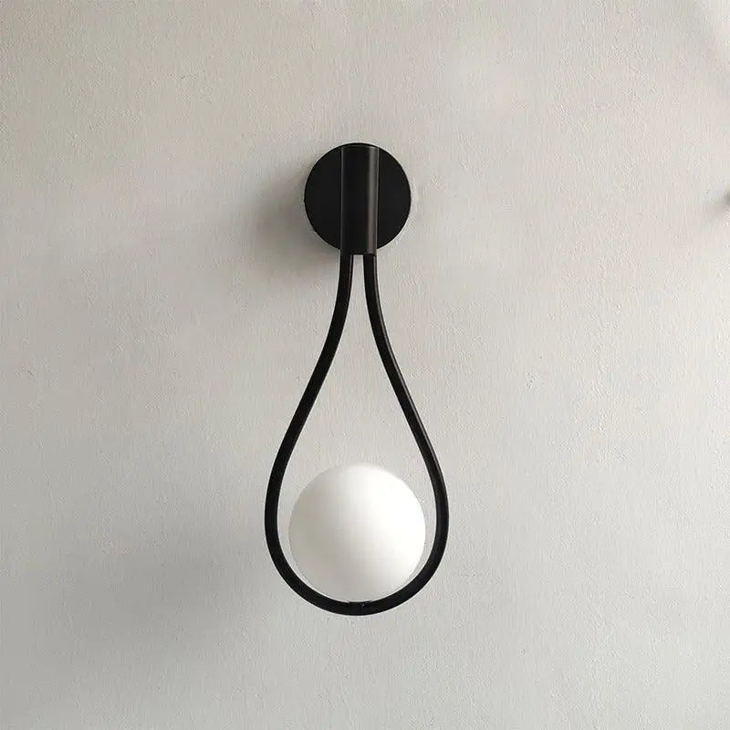 Modern gold teardrop nordic wall lamp bedroom glass sconce